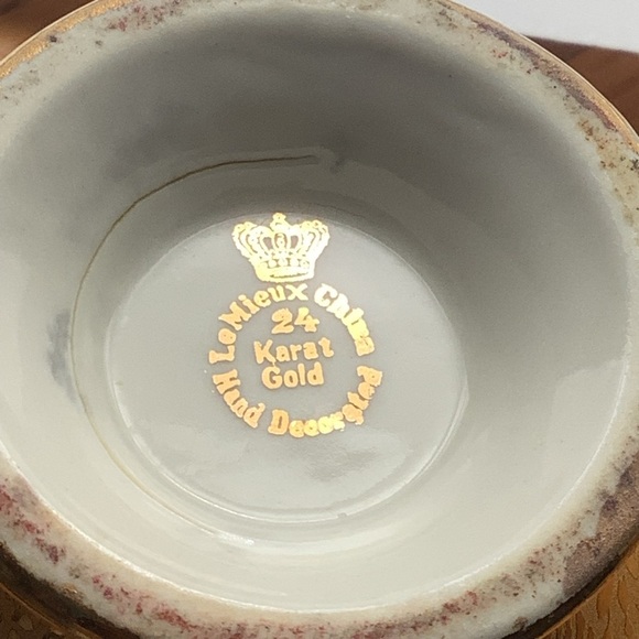 Vintage Le Mieux 24k Gold Hand Decorated Footed Cream Pitcher - Picture 14 of 14